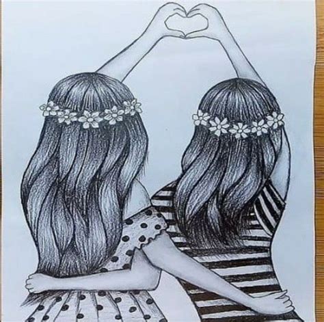 girl best friend drawing|beautiful best friend drawings.